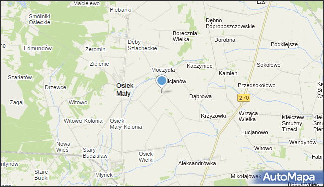 mapa Rosocha, Rosocha gmina Osiek Mały na mapie Targeo
